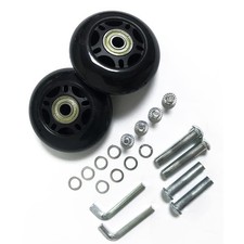 2pcs Luggage Suitcase Replacement Wheels, 70mm Rubber Inline Roller Skate Whe...