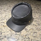 Civil War Reproduction Union Kepi Black Leather Hat Medium New York Militaria
