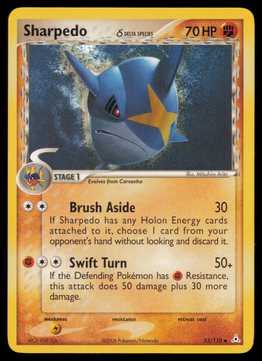 Sharpedo 53/110 Uncommon Holon Phantoms Pokemon Lightly Played