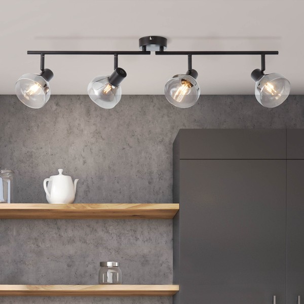 Spotrohr Glas Wohnzimmer, Schwarz, 19,5 X 89 Cm, 18 W, Dimmbar-image