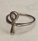 Vintage ESPO Sterling Silver Ankh Ring Size 6 Egyptian Cross 1.64g Minimalist