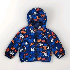 Columbia Navy Blue Orange Jacket Reversible Sz 3T Fleece Water Resistant