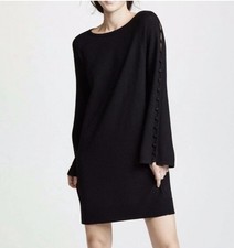 Equipment Femme M Black Sweater Booker Dress Stretch Cashmere Wool $348 NEW