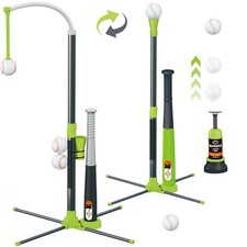 Surelect 3-in-1 T Ball Set for Kids, Adjustable Height Medium, 3 in 1 Green