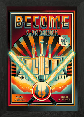 Werde ein Padawan Gerahmtes Wandbild Poster Leinwanddruck Bild