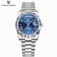 36MM PAGANI DESIGN Automatic Presidential Watch Day-Date Diver Stainless NEW