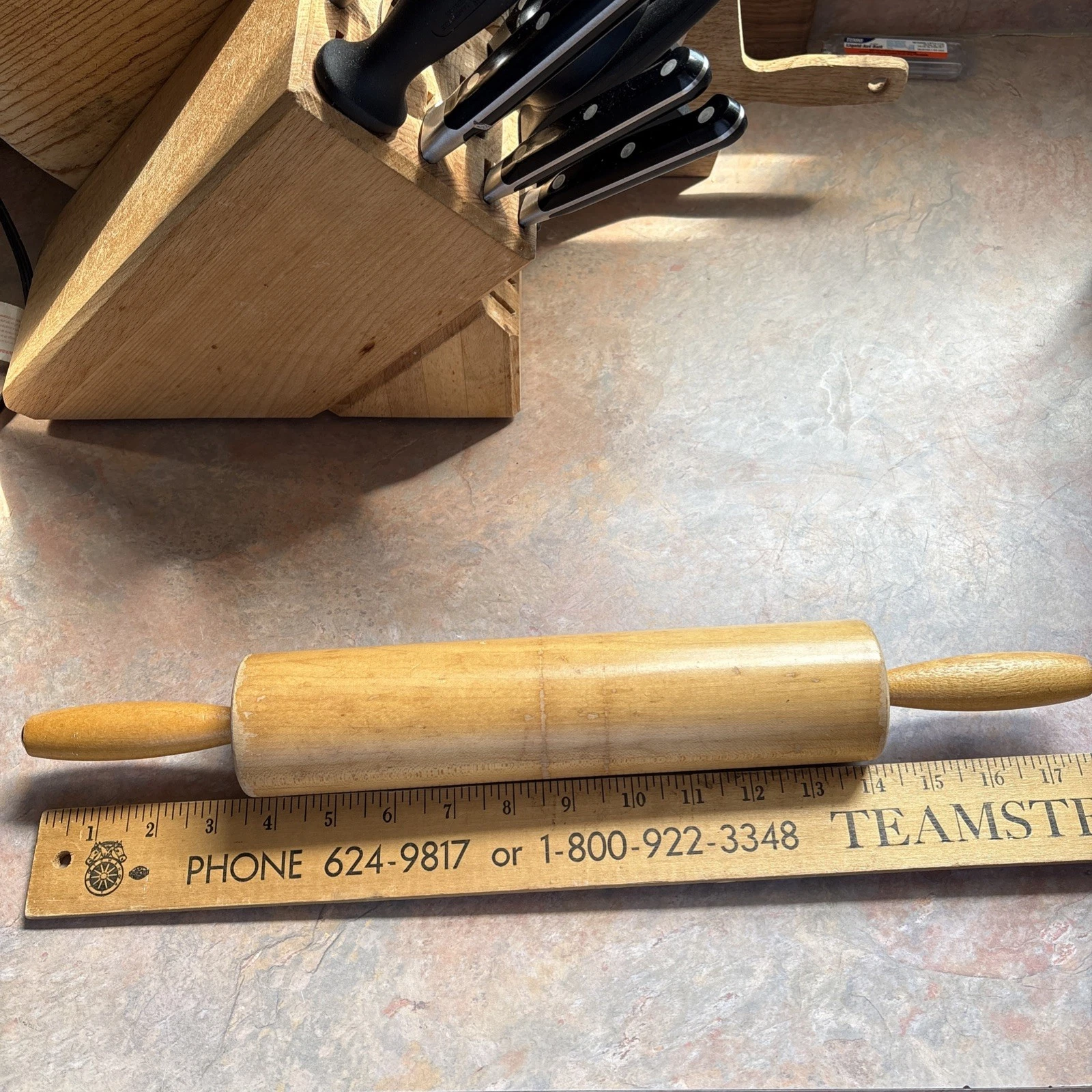 VTG Thorpe Rolling Pin Maple Wood 18" (10.5") 2 1/2" Diameter Cheshire Conn