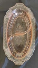 Anchor Hocking Pink Mayfair Open Rose Depression Glass Serving Platter Divided