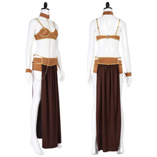 strapless open back dress Princess Leia Movie Character Original White Dress Cosplay Costume Outfits Halloween Carnival Suit main image 1