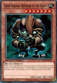 YuGiOh Green Baboon, Defender of the Forest SBCB-EN053 Common Englisch NM 1st
