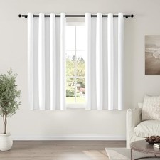 100 Blackout Pure Solid Curtains 63 Inches Long 52"W x 63"L Pack of 2 White
