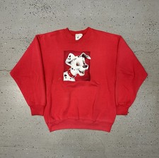 VTG 90s Disney 101 Dalmatians Crewneck/Sweatshirt- Red- Size- Large