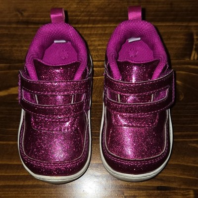 Stride Rite 360 Keaton Pink Glitter Baby Sneakers Hook & Loop US 4M EU 20