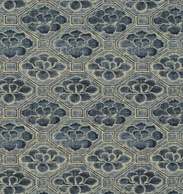 Tela de cortina Ralph Lauren 'NAKURA FLORAL - ÍNDIGO' 3,6 METROS mezcla de lino Foto 3 de 4