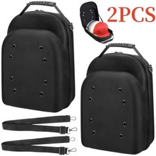2 Baseball Cap Carrier Hat Box Travel Case for Hat Caps Fits 6 Hats Black Zipper