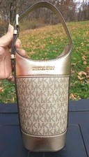 Michael Kors Gold Color wine bottle holder bag MK Signature 