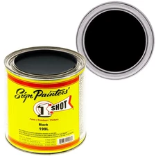 1 Shot Black Enamel Paint 4 oz Pinstriping 199L4