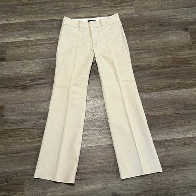 Banana Republic Harrison Beige Stretch Trousers Womens 10R Bootcut Dress Pants