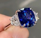 6.00 Ct Cushion Cut Blue Diamond Ring  — photo 9