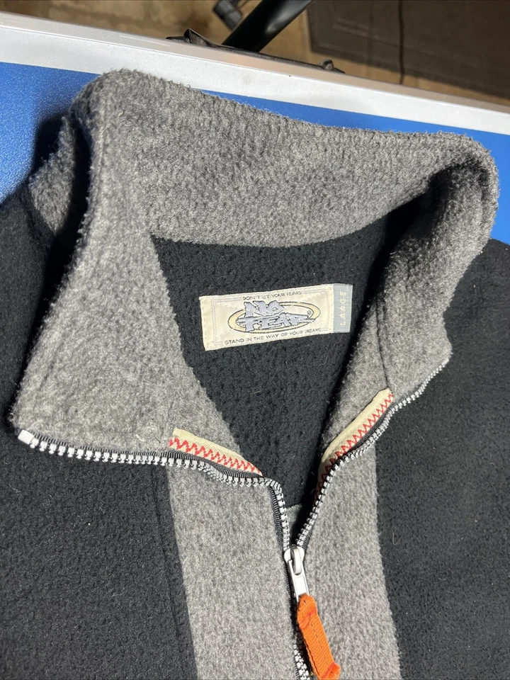 Pullover polar No Fear de colección años 90 para hombre talla grande patín gris negro naranja Foto 3 de 4
