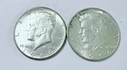 1964 KENNEDY SILVER HALF DOLLARS LOT OF 2, 90% SILVER CIRCULATED COINS #9044