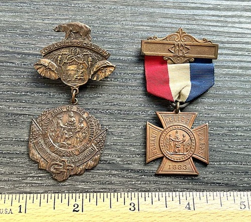 GAR Badge Pin 1912 Los Angeles, California Civil War Woman's Relief Corps 1883