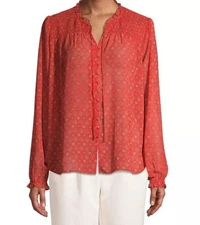 Time and Tru Women's Smocked Peasant Top Women’s Size Large Lightweight Bohemian