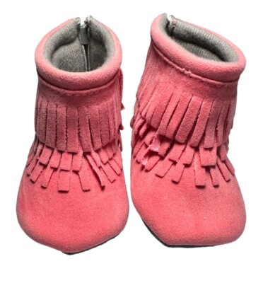 Sweet N Swag Pink Fringe Mox Boots Moccasin Infant Size