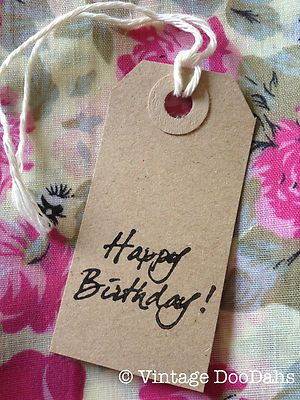 Stile Vintage Regalo Bagagli Tag Confezione Da 10 Buon Compleanno Etichette Marrone Ebay