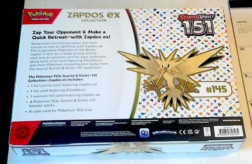 2023 POKEMON 151 ZAPDOS EX COLLECTION SCARLET & VIOLET SEALED NEW LAST ONE (A) - Picture 2 of 2