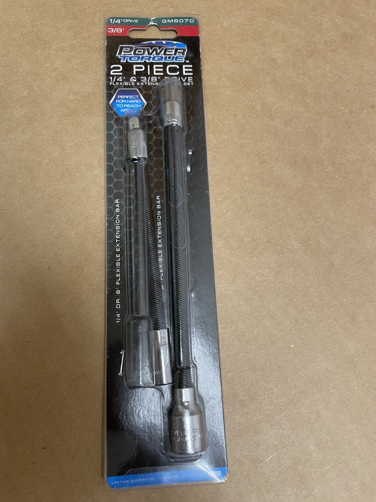 2pc Flexible Socket Extension Bar Ratchet Flex Tool Set 3/8" 1/4" Drive