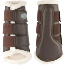 Flextrainer Horse Protection Boots with Fleece Lining. Brown Harry's Horse