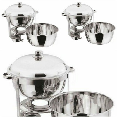 Round 8.5 Litre Chafing Dish with Solid//BUFFET DISH//PARTY FOOD WARMER STEEL LID