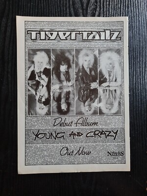 TIPPTTAILS YOUAND CRAZY 1987 MUSIC ALBUM  ADVERT 8.5X11.7'' POSTER
