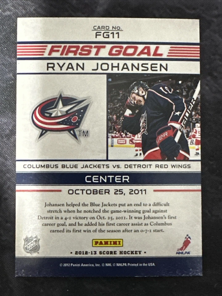 2012-13 Score First Goal FG11 Ryan Johansen Columbus Blue Jackets - Image 2 of 2