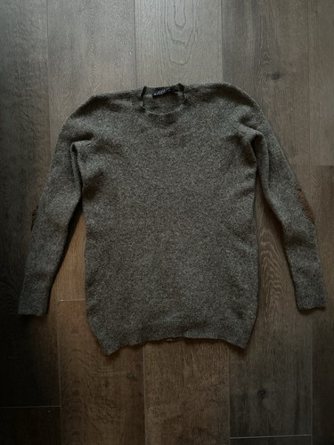Grey Ralph Lauren Sweater - Merino Wool & Cashmere, Lambskin Patches - S - Bild 3 von 5