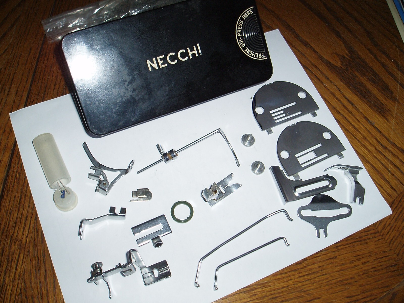 Vintage NECCHI Sewing Machine Accessories/Attachments with BOX eBay