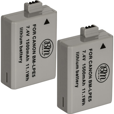 BM Premium 2-Pack of LP-E5 Battery for Canon Rebel XS, XSi, T1i Camera