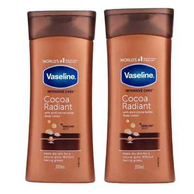 Vaseline Intensive Care Cocoa Radiant Cocoa Butter Bodylotion 200ml 2er Pack