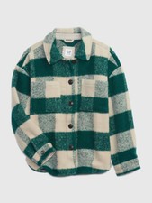 NEW Gap Kids XXL 14/16 Plaid Shirt Jacket XXL 14/16 Green 450405 NWT