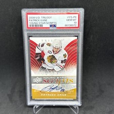 2008-09 Trilogy Young Star Scripts Auto #YS-PK Patrick Kane 2nd Year Auto PSA 10