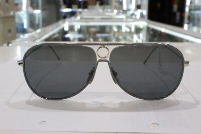 Thom Browne Eyewear TBS115 Pilot Frame Grey Sunglasses