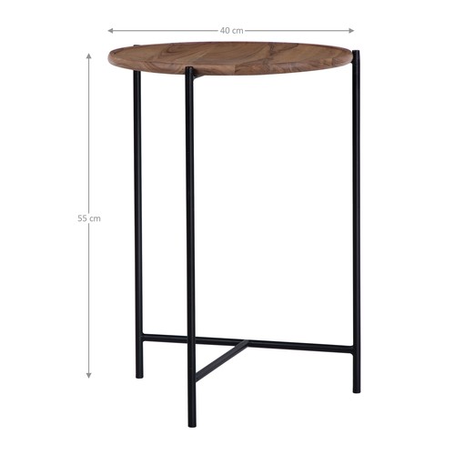 Mesa auxiliar mesa de centro mesa de madera maciza mesa de salón juego de 2 WOMO-DESIGN® - Imagen 4 de 5