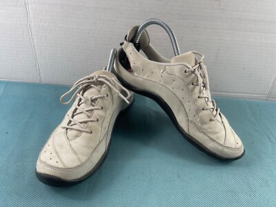 Ecco Sneakers Women 7.5M Rock Receptor Shoes Beige Leather Hiking Trail Comfort
