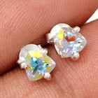 Silver Earrings Stud Jewelry Ce47959 Treated Mercury Mystic Topaz 925 Sterling