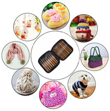 20pcs Bamboo Crochet Hook Knitting Needles Knit With Bag Sweater Weave Hat Tool