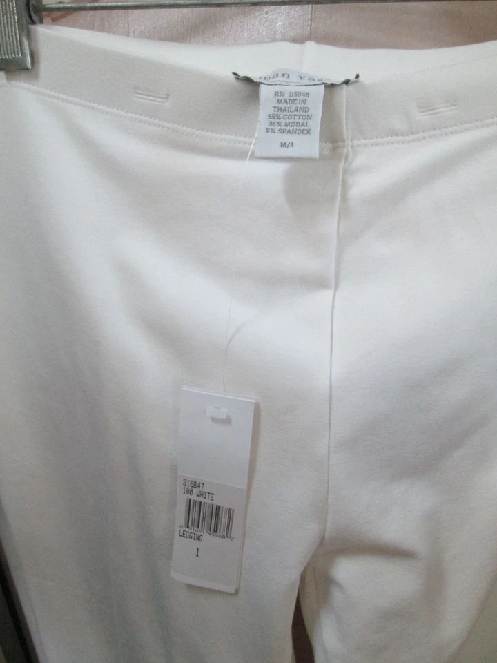 JOAN VASS BLANCO CULTIVOS ELÁSTICOS ¡NUEVO CON ETIQUETAS! TALLA M/1 SUAVE MEZCLA ALGODÓN TELA PULL ONSTYLE Foto 4 de 4