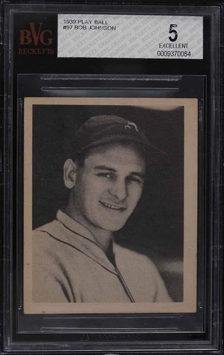 1939 Play Ball Baseball Bob Johnson #97 BGS 5