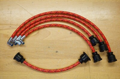 McCormick Farmall Super H Red Yellow Black Cloth Copper Core Spark Plug Wire IH