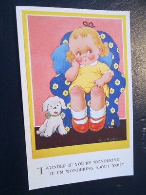 Vera Paterson Comic Postkarte ''I wonder if you're wondering...'' unbesendet